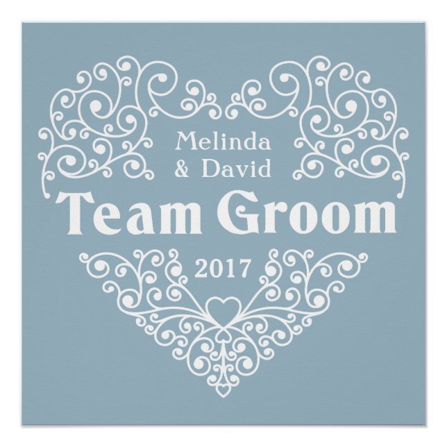 Poster de bodas y nombres personalizados de Team G (Anverso)