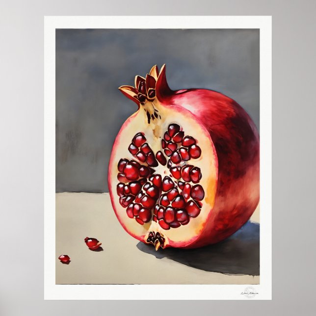 Póster de bodegón de granada (Frente)