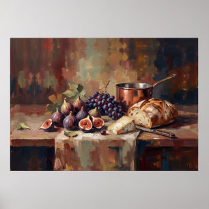 Póster de Bodegón de Pan con Higos