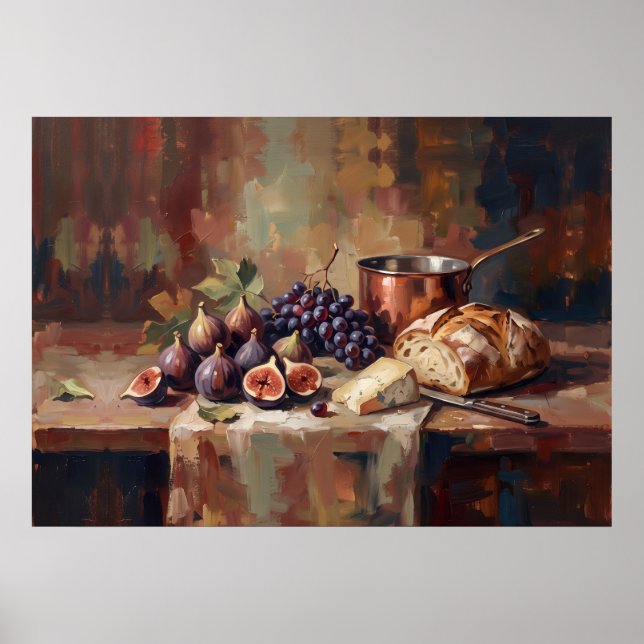 Póster de Bodegón de Pan con Higos (Frente)