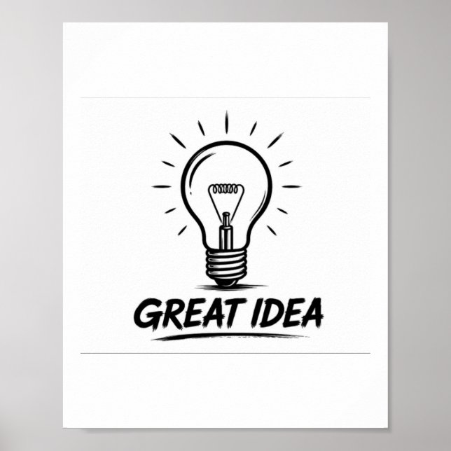 Póster de bombilla Gran Idea (Frente)