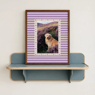 Póster de Borde de Corazón Lila - Regalo Personali