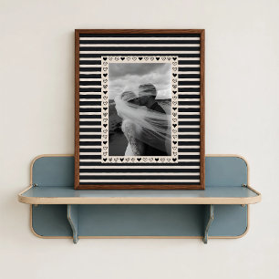 Póster de Borde de Corazón Negro - Regalo Personal