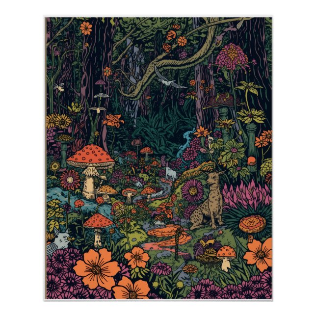 Póster de bosque psicodélico (Anverso)