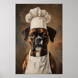 Póster de Boxer con Sombrero de Chef, Póster de Ma