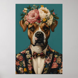 Póster de Boxer con Traje, Retrato de Boxer, Boxer