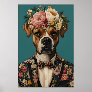 Póster de Boxer con Traje, Retrato de Boxer, Boxer