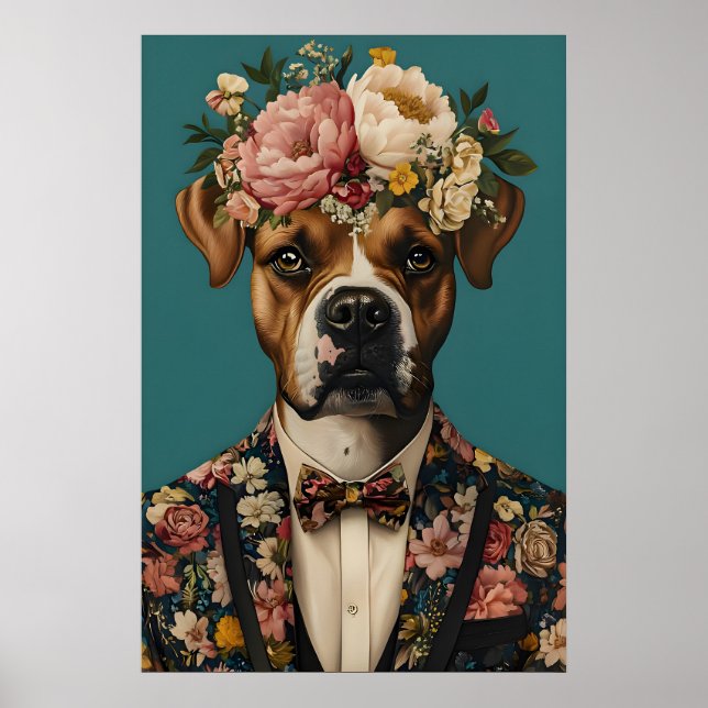 Póster de Boxer con Traje, Retrato de Boxer, Boxer (Frente)