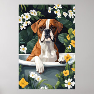 Póster de Boxer en Bañera, Póster Divertido de Per
