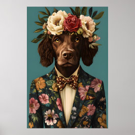 Póster de Boykin Spaniel con traje, Boykin Spaniel