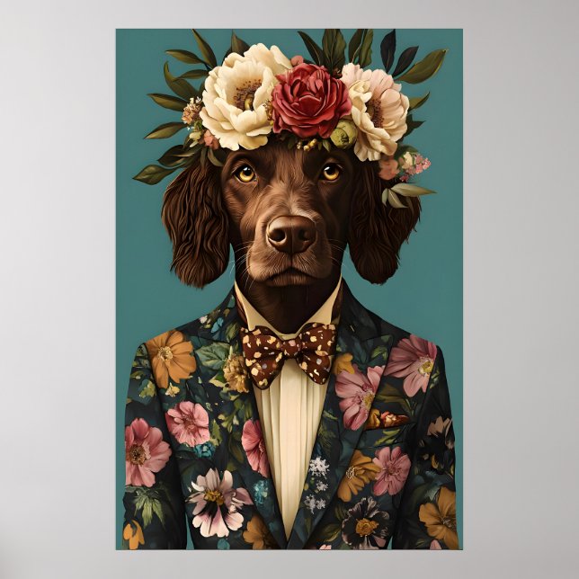 Póster de Boykin Spaniel con traje, Boykin Spaniel (Frente)