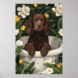 Póster de Boykin Spaniel en bañera, Perro divertid