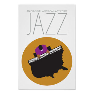 Poster de brillo blanco de ameriJazz (18,67" x 28"