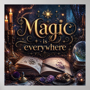 Póster de brillo encantado La magia está en todas