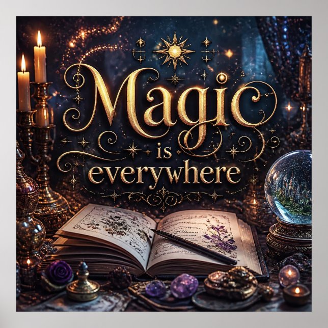 Póster de brillo encantado La magia está en todas  (Frente)