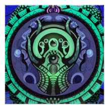 Poster de brillo surrealista de la puerta de enlac