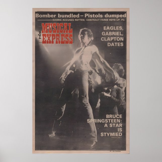 Póster de BRUCE SPRINGSTEEN - 1977 original NME (Frente)