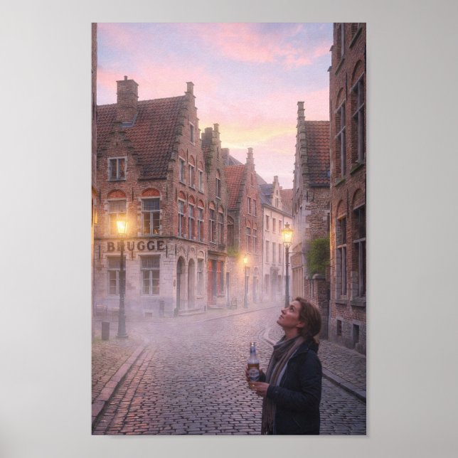Póster de Bruges Soñador al Atardecer (Frente)