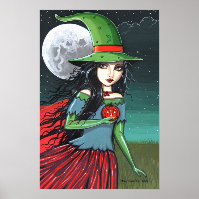 Póster de bruja de Halloween gótico de Molly Harri (Frente)