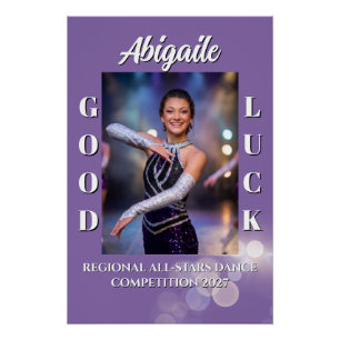Póster de buena suerte para competencia de baile p