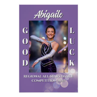 Póster de buena suerte para competencia de baile p