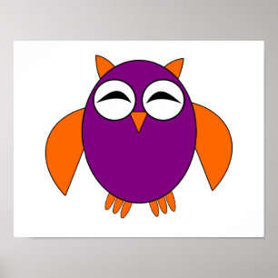 Póster de búho de Halloween lindo