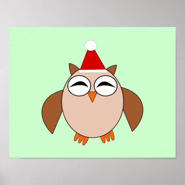 Póster de búho de Navidad lindo (Frente)