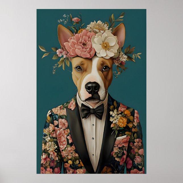 Póster de Bull Terrier con traje, Bull Terrier (Frente)