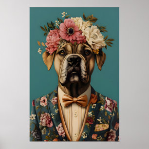 Póster de Bullmastiff con traje, Retrato de Bullma