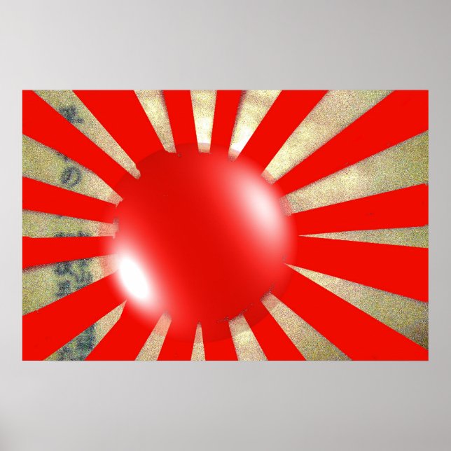 Póster de burbuja de la bandera japonesa (Frente)