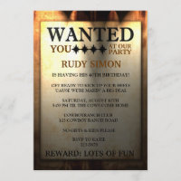 Póster de búsqueda del sheriff con invitaciones