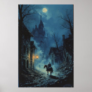 Póster de Caballero de Fantasía Oscura