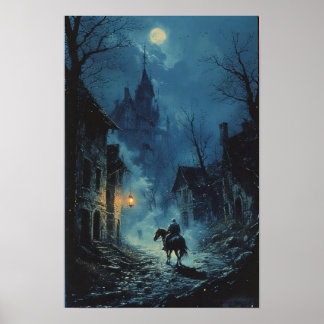 Póster de Caballero de Fantasía Oscura