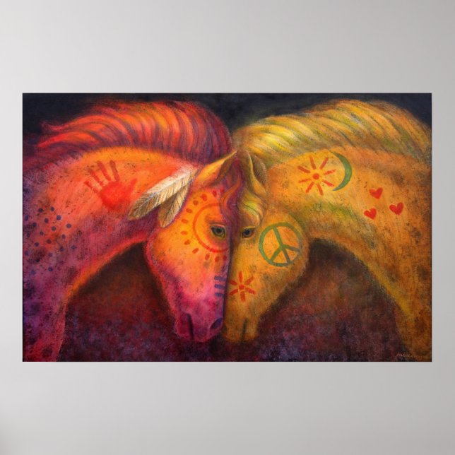 Poster de caballos Guerra Paz Caballos de Arte Ani (Frente)