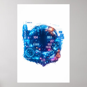 Póster de cabeza de datos de IA futurista – Cibert