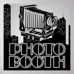 Póster de cabina de fotos de cámara vintage de los