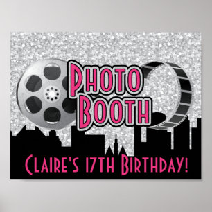 Póster de cabina de fotos de fiesta de Hollywood