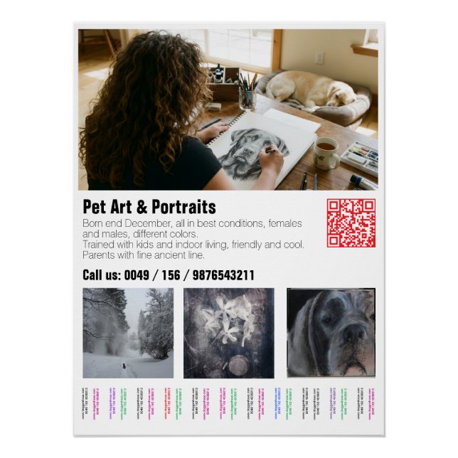 Póster de cachorro de Gran Danés diseñado (Anverso)