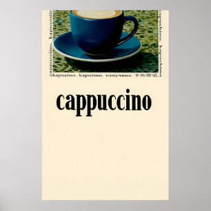 Póster de café cappuccino minimalista cocina moder