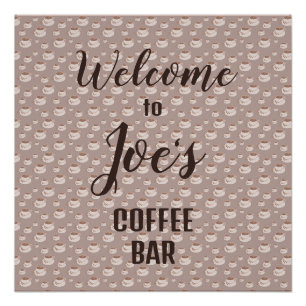 Póster de Café de Estación de Café Personalizada