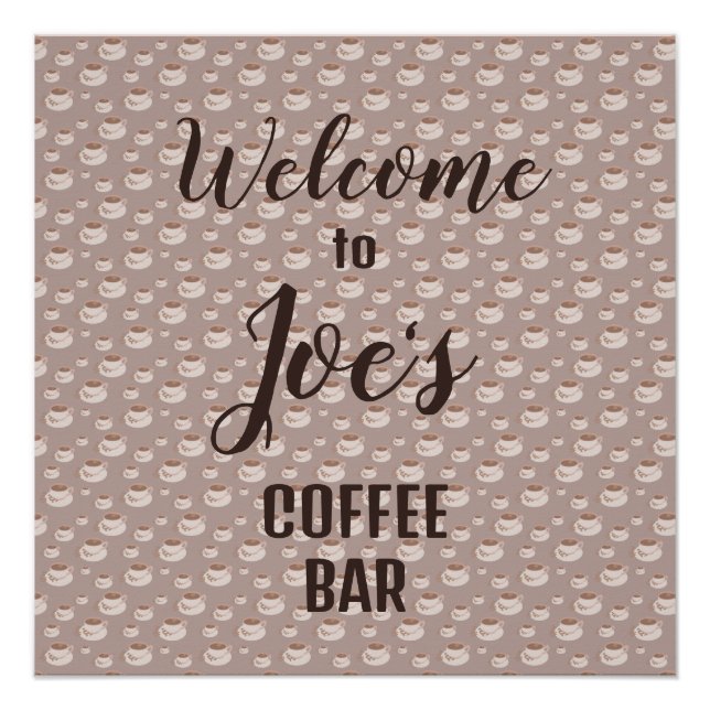 Póster de Café de Estación de Café Personalizada (Anverso)