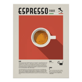 Póster de café de taza de espresso