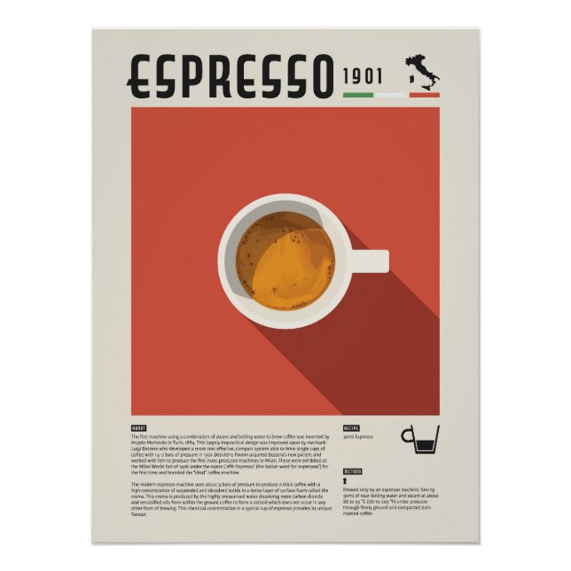Póster de café de taza de espresso (Anverso)