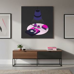 Póster de Café de Vinilo Moderno
