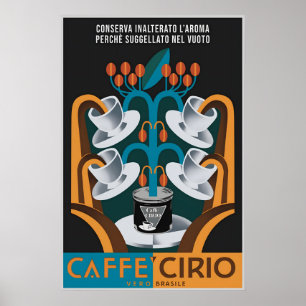 Póster de café futurista italiano Fortunato Depero