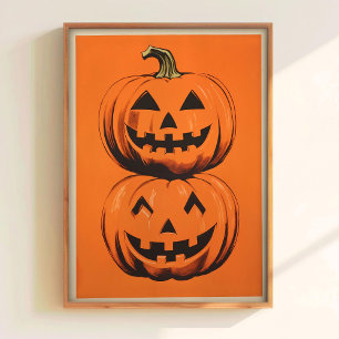 Póster de calabaza de Halloween Póster de cosecha