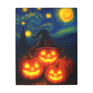 Poster de calabazas de Halloween de Noche Starry