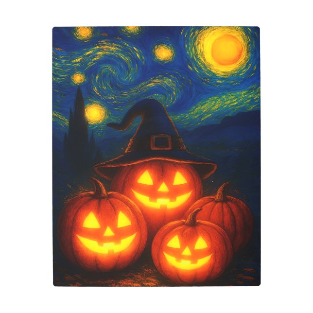 Poster de calabazas de Halloween de Noche Starry (Anverso)