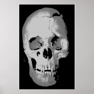 Póster de Calavera - Arte Pop Arte Fantástico Blan