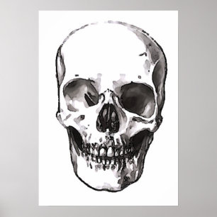 Póster de calaveras Impresión en negro y blanco Pó